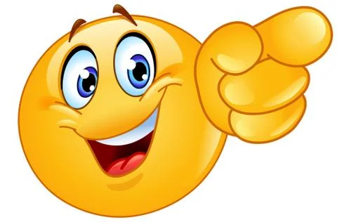 Pointing forward emoticon Stock Illustration