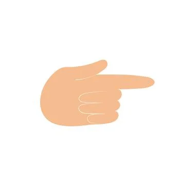 Pointing gesture. Hand with forefinger extended. Vector flat illustration Stock Illustration