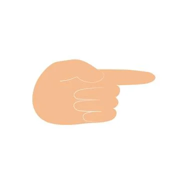Pointing gesture. Hand with forefinger extended. Vector flat illustration 库存插图