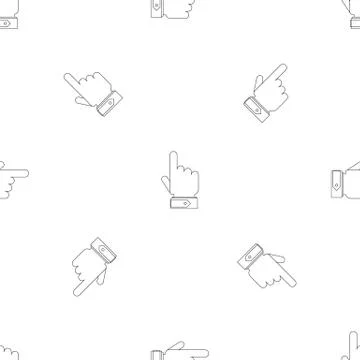 Pointing gesture pattern seamless vector Stock Illustration