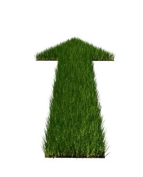 Pointing up green grass arrow over white background, clean environment or dev 스톡 일러스트