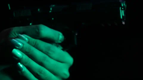 Pointing up a gun to shoot. Stock Footage 146200874