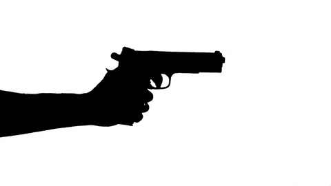 Pointing A Gun Silhouette Stock Footage 77679780