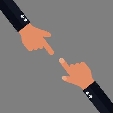 Pointing hand with and without nails Stock Illustration