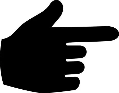 Pointing hand gesture direction symbol icon graphic Illustrazione stock