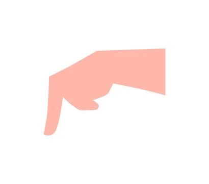 Pointing hand gesture flat icon, vector hand index down emoji, sign, expression Stock Illustration