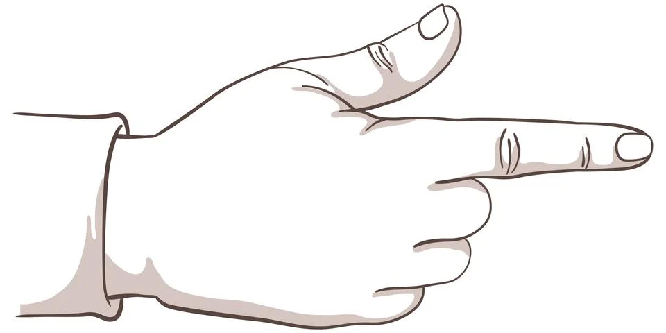 Pointing Hand Gesture Stock Illustration