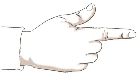 Pointing Hand Gesture Stock Illustration