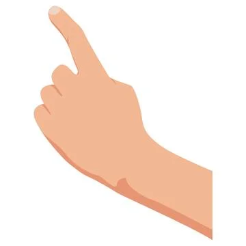 Pointing hand. Hand touch. Isolated on white. Flat style. Easy to edit. White Stock Illustration