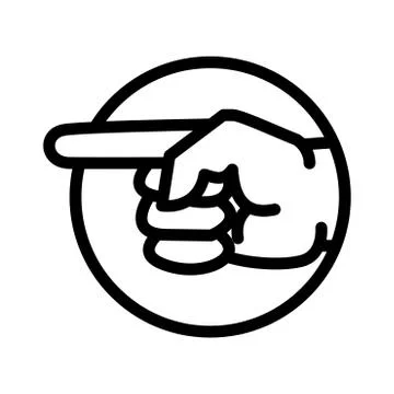 Pointing Hand icon in circle - vector iconic design Stock Illustration