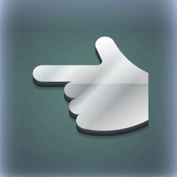 Pointing hand icon symbol. 3D style. Trendy, modern design with space for your t Illustrazione stock