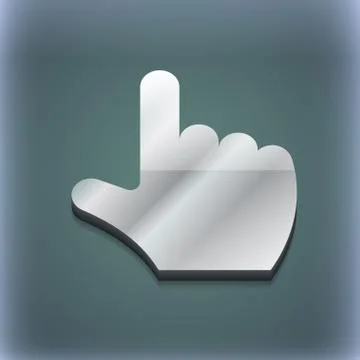 Pointing hand icon symbol. 3D style. Trendy, modern design with space for your t Illustrazione stock