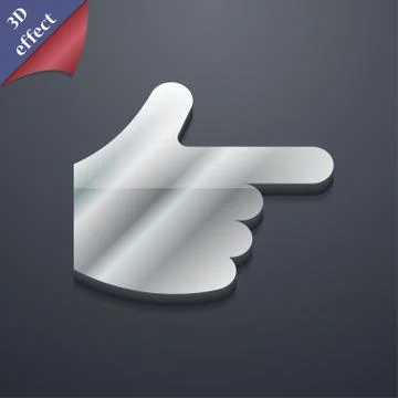 Pointing hand icon symbol. 3D style. Trendy, modern design with space for your t Illustrazione stock