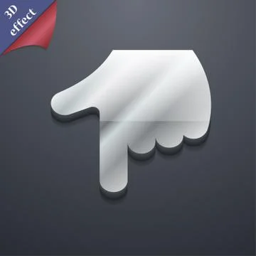 Pointing hand icon symbol. 3D style. Trendy, modern design with space for your t Illustrazione stock