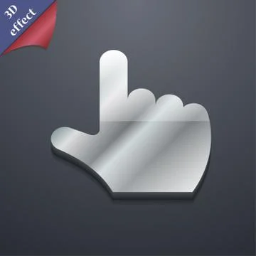 Pointing hand icon symbol. 3D style. Trendy, modern design with space for your t Illustrazione stock