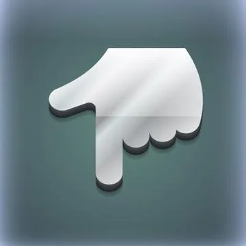 Pointing hand icon symbol. 3D style. Trendy, modern design with space for your t Illustrazione stock