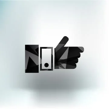 Pointing hand icon vector finger pointer touch Stock Illustration