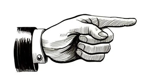 Pointing hand Illustrazione stock