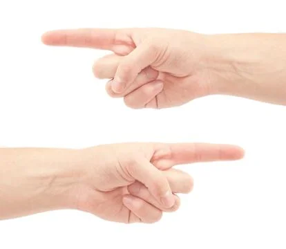 Pointing hand isolated on white background Stock Photos
