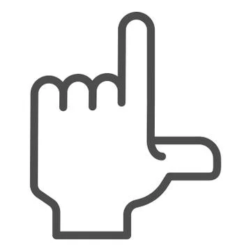 Pointing hand line icon. Index finger pointing up vector illustration isolated Ilustración de archivo