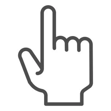 Pointing hand line icon. Pointing finger vector illustration isolated on white Stock Illustration