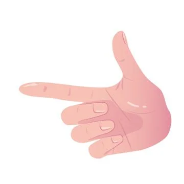 Pointing Hand Make Gesture Forefinger. Showing Gesture Sign Looks Like Holding Stock Illustration