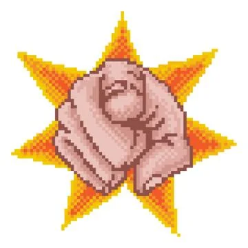 Pointing Hand Pixel Art イラスト素材