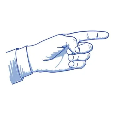 Pointing hand with pointing finger Stock Illustration