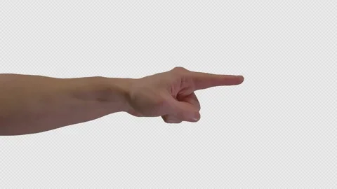 Pointing Hand Profile Arm Gesture Alpha Channel Video stock 339804881