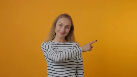 Pointing with hand to the right, advertising space, pointer. Stock Footage 138800230