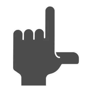 Pointing hand solid icon. Index finger pointing up vector illustration isolated Ilustración de archivo