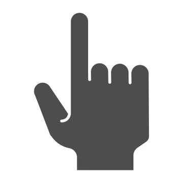 Pointing hand solid icon. Pointing finger vector illustration isolated on white イラスト素材