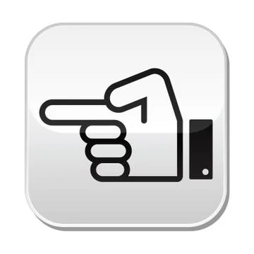 Pointing hand vector button Stock Illustration
