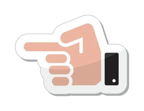 Pointing hand vector icon as label Stock Illustration