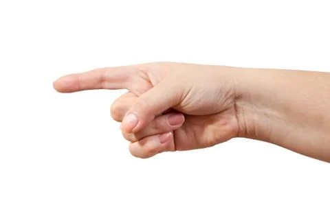 Pointing hand on white background Stock Photos