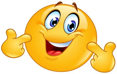 Pointing at himself emoticon Stock Illustration