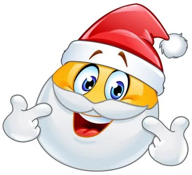 Pointing at himself Santa emoticon Stock Illustration