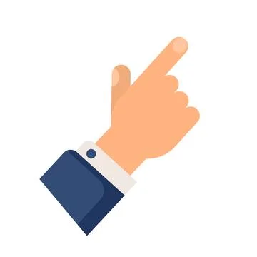 Pointing index finger hand gesture direction interface flat icon Stock Illustration