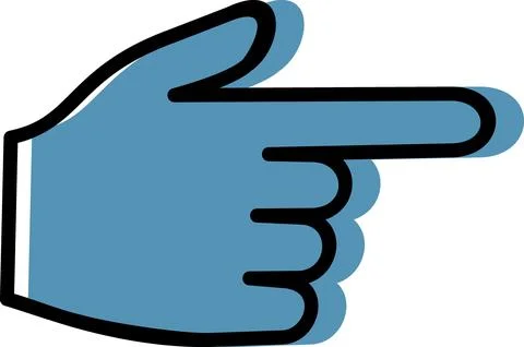 Pointing index finger left flat icon Illustrazione stock