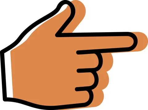 Pointing index finger right flat icon Stock Illustration