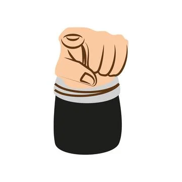 Pointing left hand Stock Illustration
