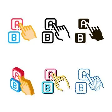 Pointing letter icon vector modern outline Stock Illustration