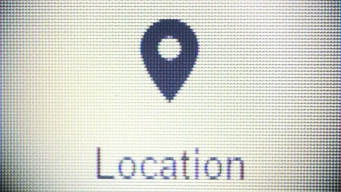 Pointing on location icon on computer display Stock Footage 111441805