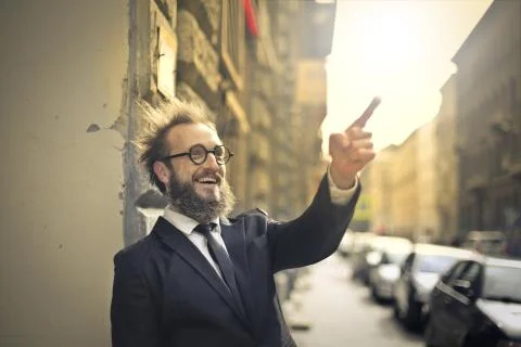 Pointing man Stock Photos