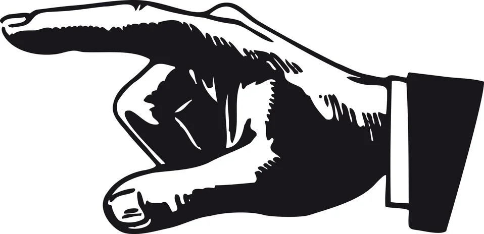 Pointing man's hand, Retro Vector Illustration Illustrazione stock