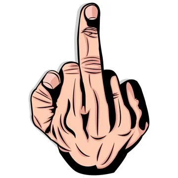 Pointing Middle Finger Simple Vector Illustration Stock Illustration