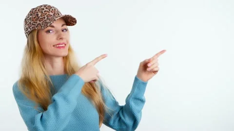 Pointing at mockup promotion or text Stock Footage 237594087