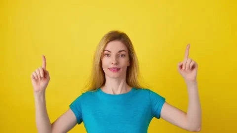Pointing at mockup promotion or text Video stock 238995187