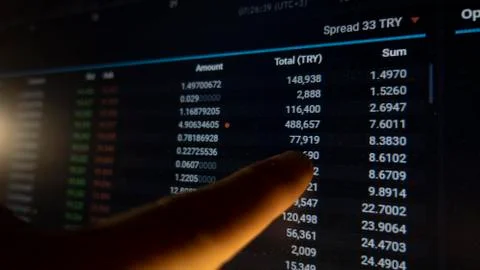 Pointing numbers on graph Stock-Fotos