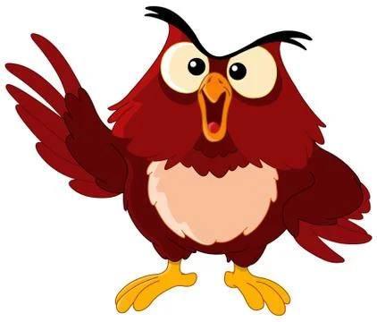 Pointing owl Stock Illustration